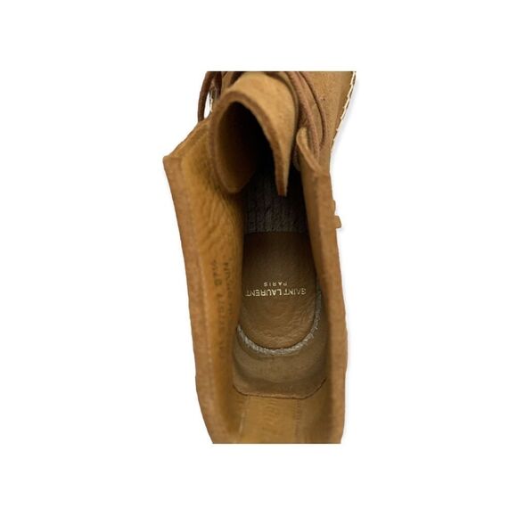 YSL, Saint Laurent, Suede Fringe Trim Accent Loafers Espadrilles, Like New - Picture 5 of 7